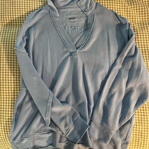 Aerie Blue V-Neck Top OVERSIZED